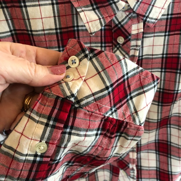 Cotton Flannel Ruffle Front Blouse - Picture 5 of 8